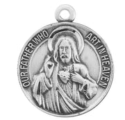Our Father/Hail Mary Round Sterling Silver Medal