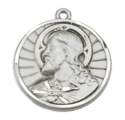 Sterling Silver Scapular Sacred Heart of Jesus Medal