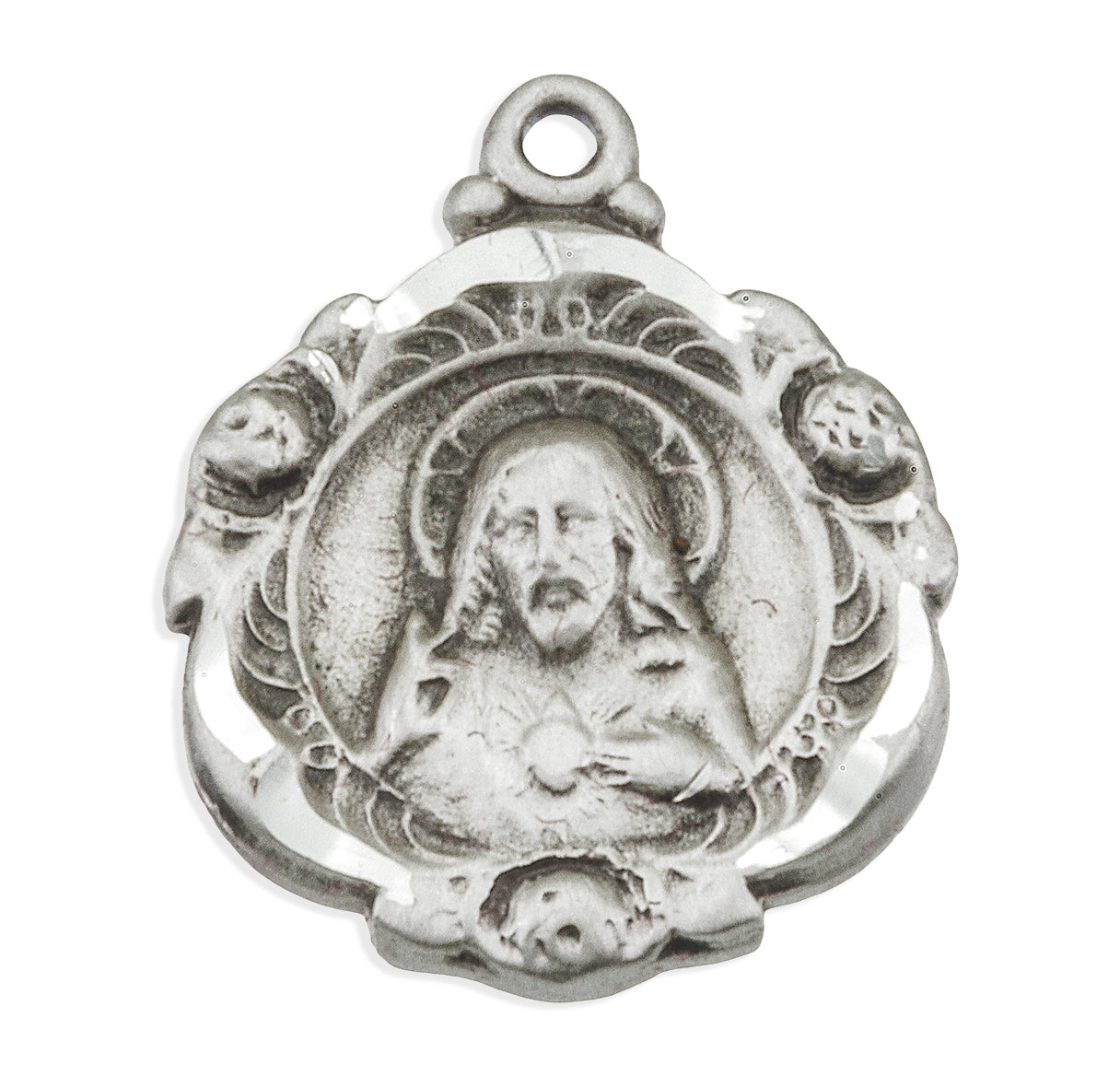 Sacred Heart of Jesus Sterling Silver Scapular Medal