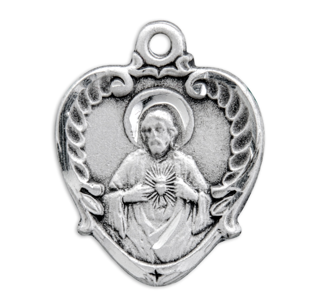 Sterling Silver Scapular Sacred Heart of Jesus Medal