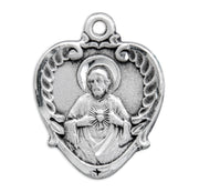 Sterling Silver Scapular Sacred Heart of Jesus Medal
