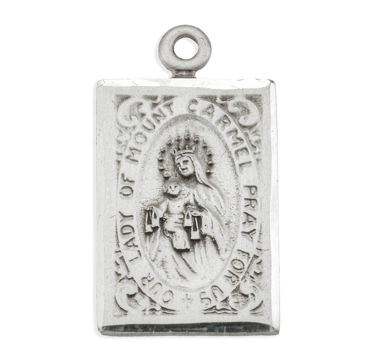 Our Lady of Mount Carmel Sterling Silver Scapular Medal
