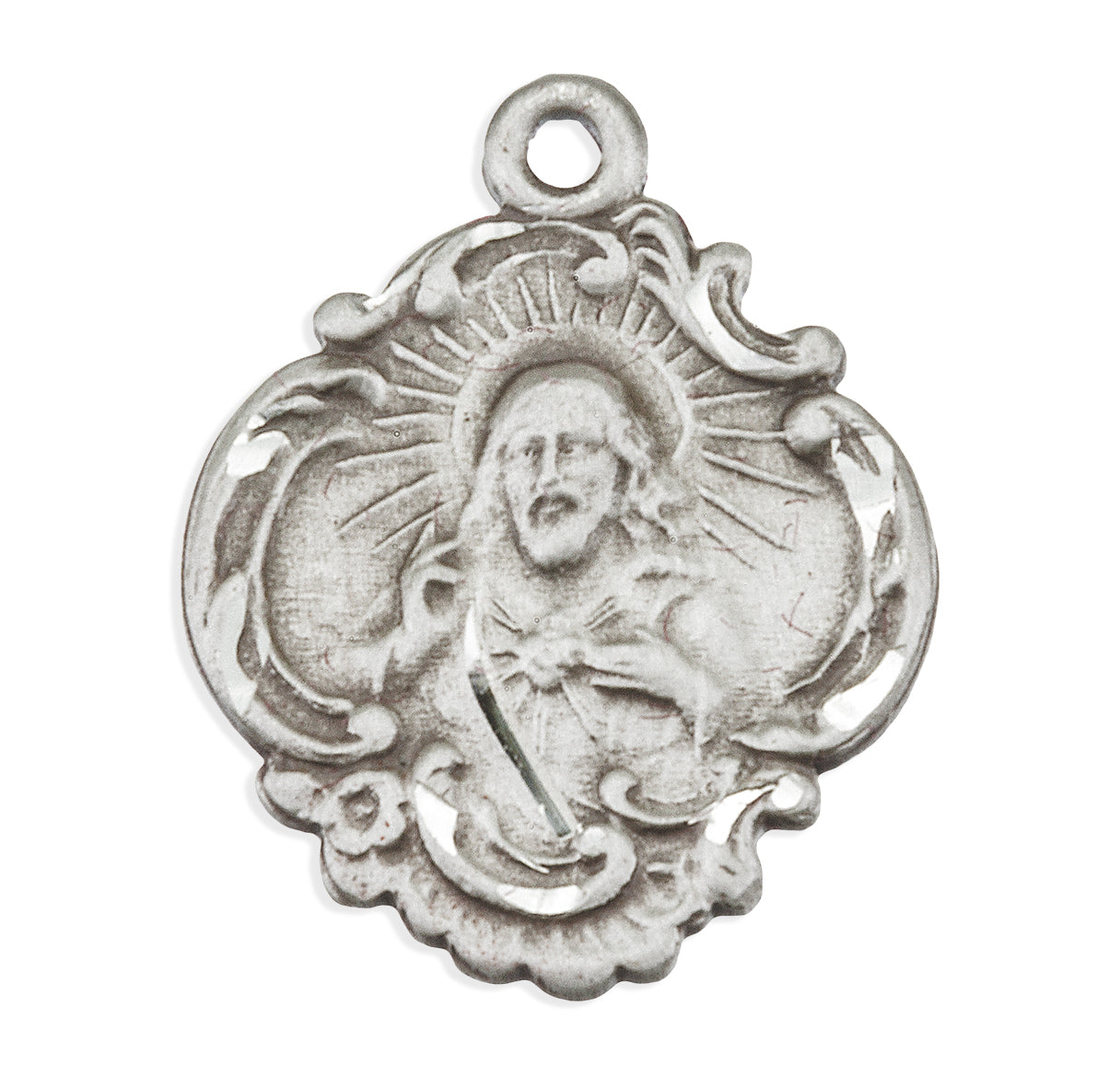 Sterling Silver Scapular Sacred Heart of Jesus Medal