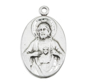 Sterling Silver Scapular Sacred Heart of Jesus Medal