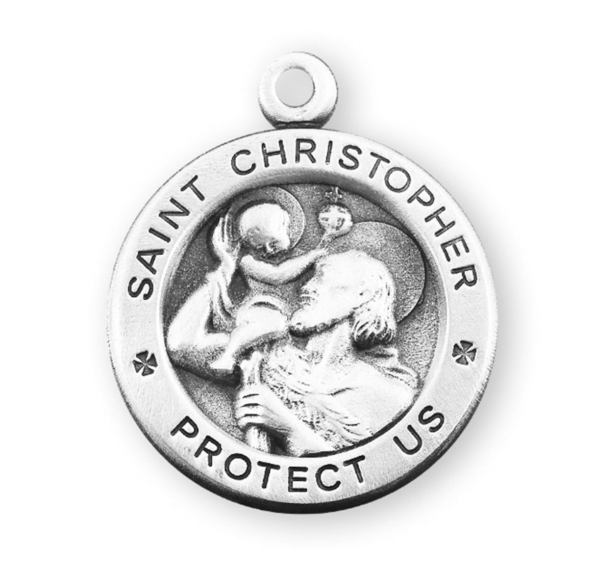 Saint Christopher Round Sterling Silver Medal