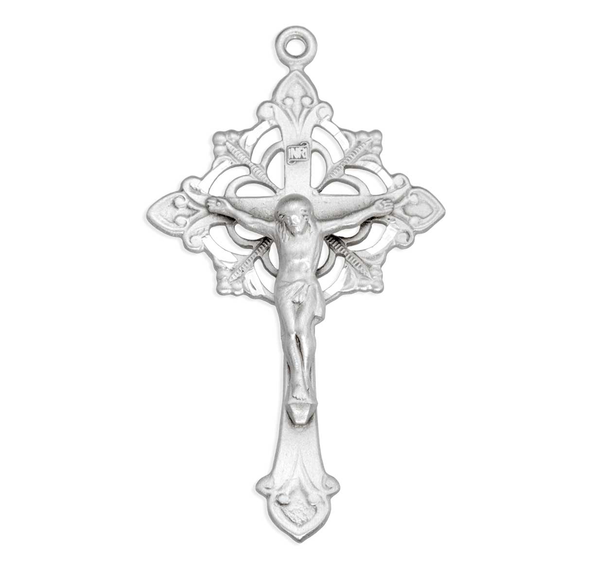 Sterling Silver Floral Filigree Crucifix