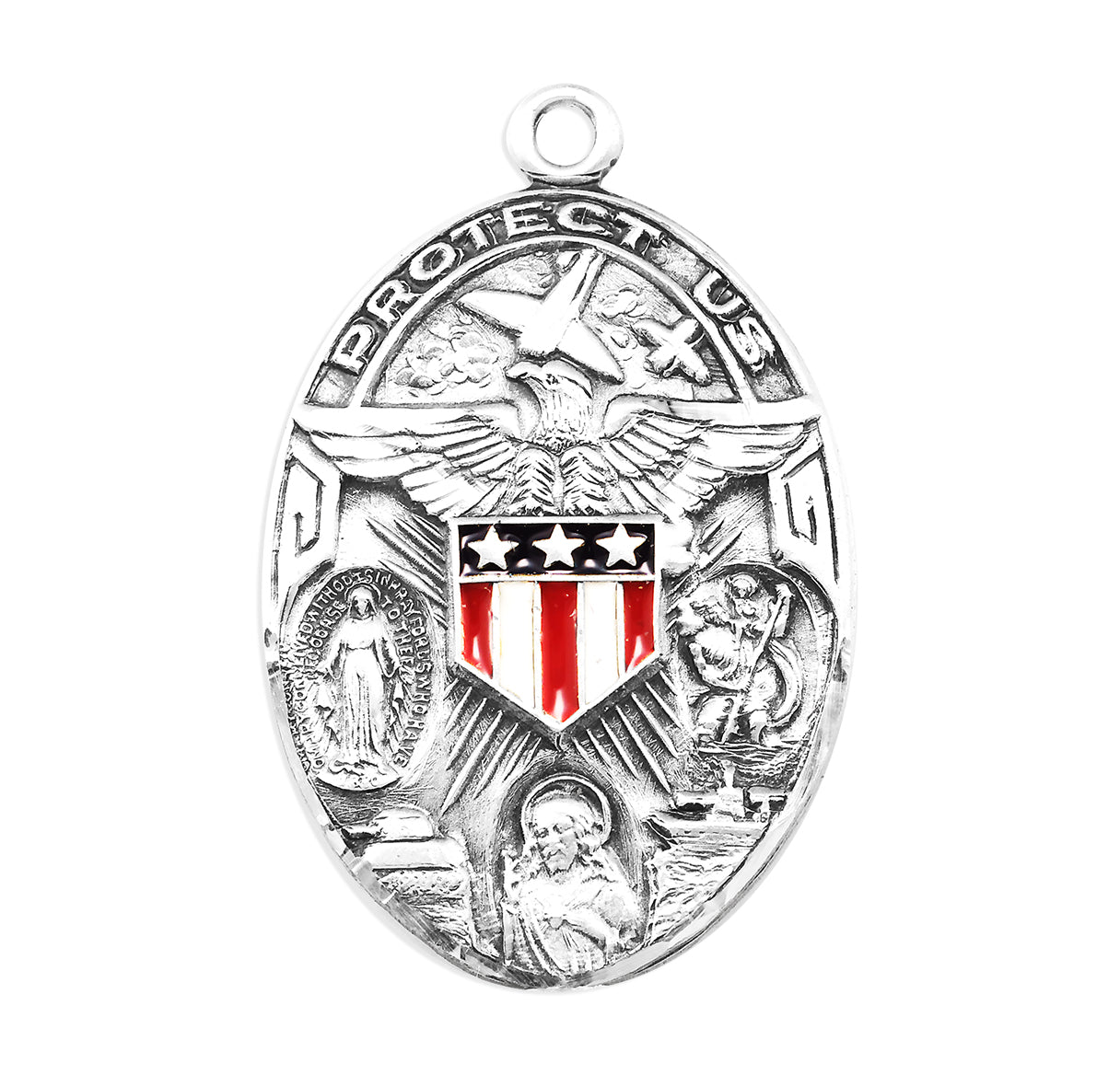 Sterling Silver Oval Military Medal