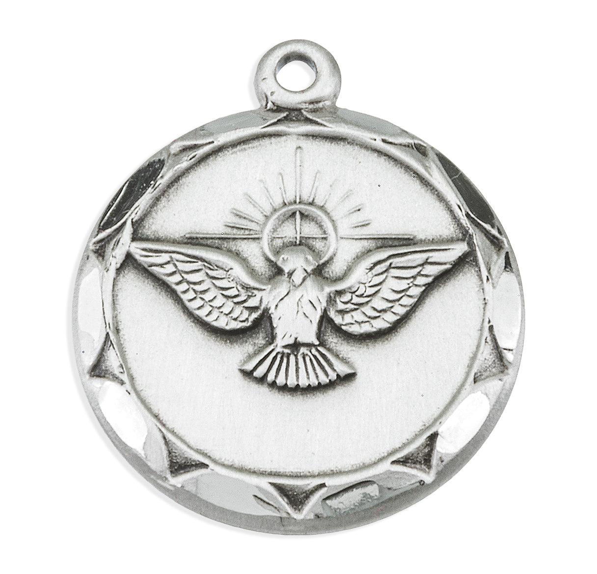 Holy Spirit Round Sterling Silver Medal