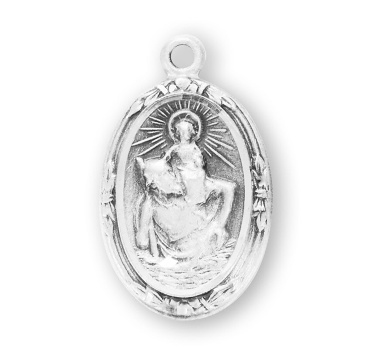 Saint Christopher Oval Sterling Silver Medal