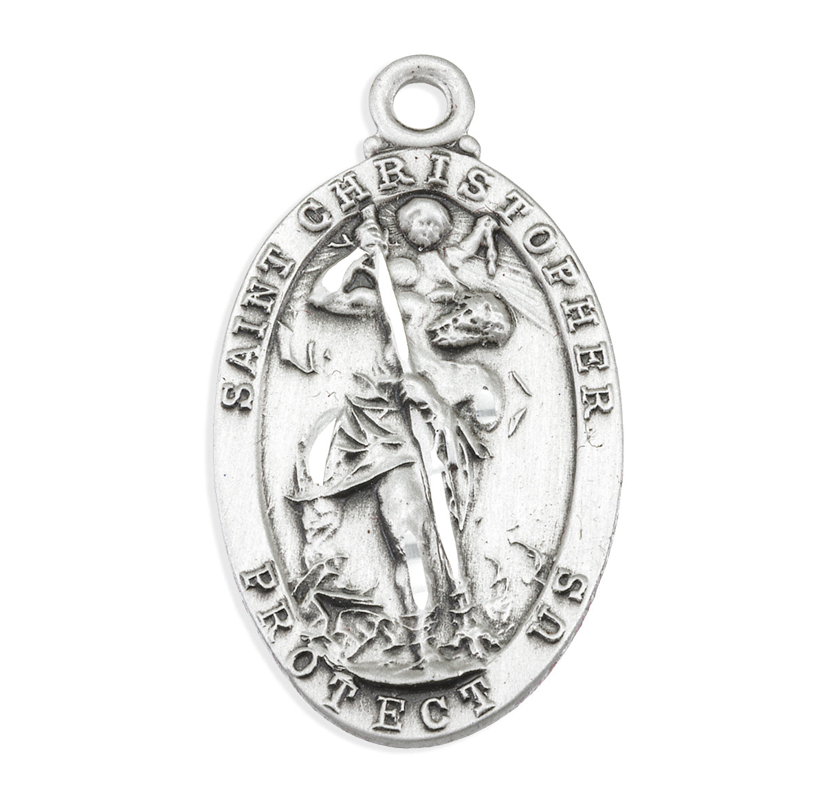 Saint Christopher Oval Sterling Silver Medal