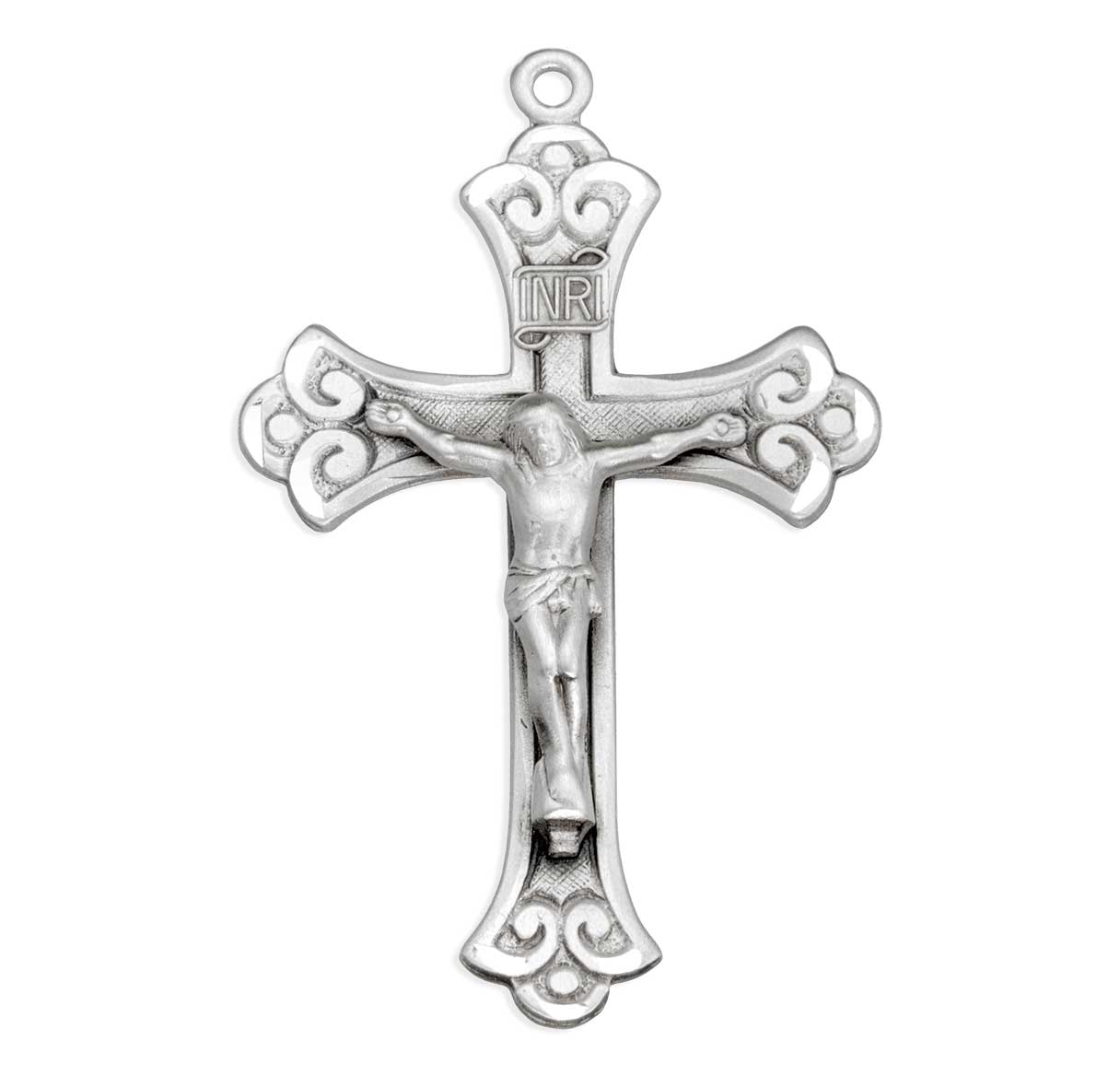 Fine Flared Sterling Silver Crucifix