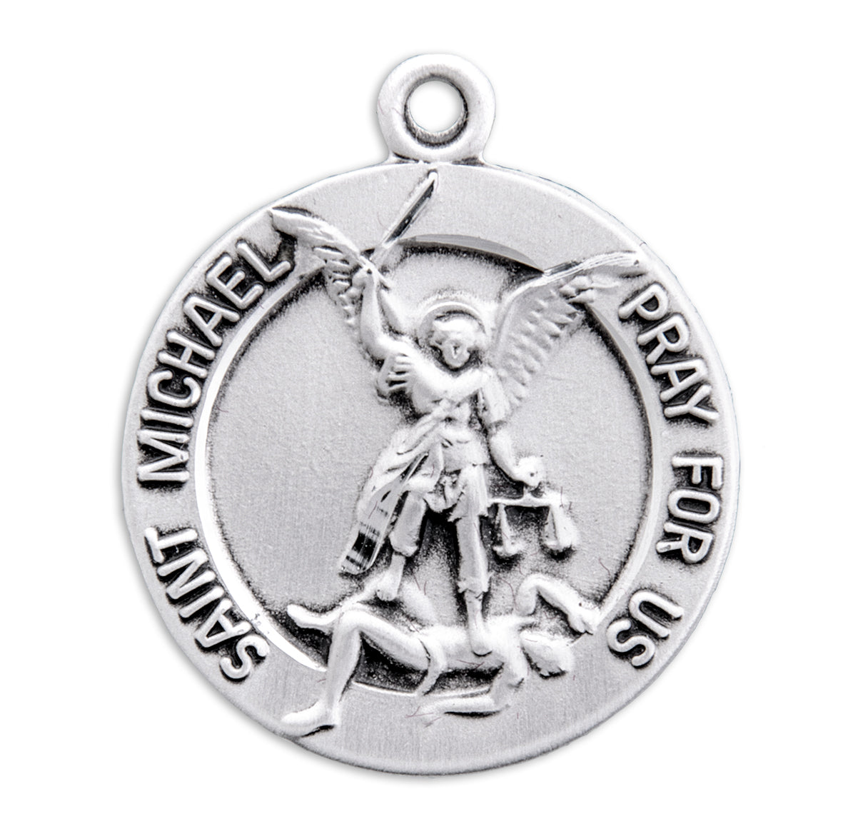 Saint Michael Round Sterling Silver Medal