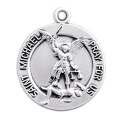 Saint Michael Round Sterling Silver Medal