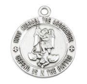 Saint Michael Round Sterling Silver Medal
