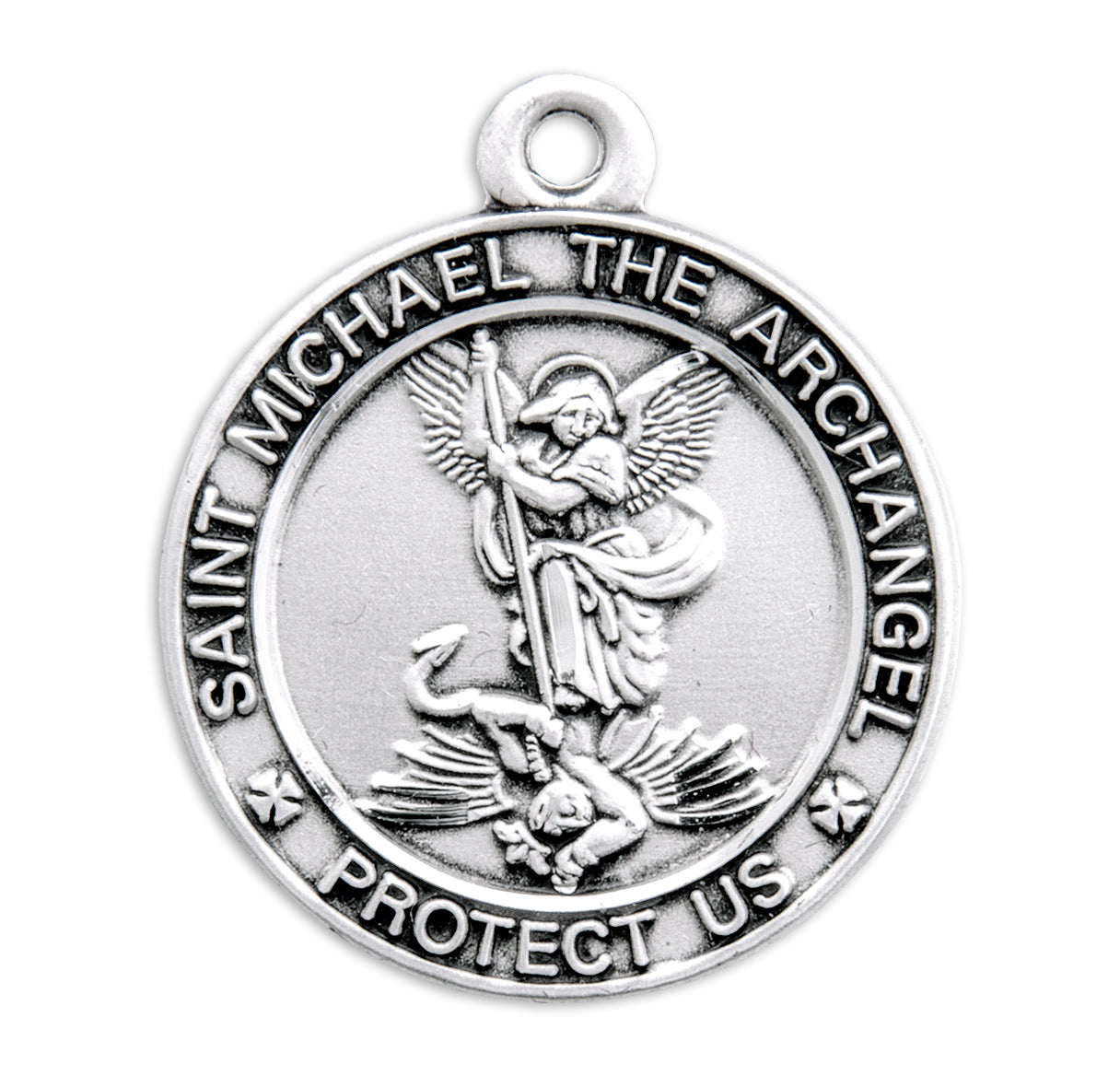 Saint Michael Round Sterling Silver Medal