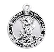 Saint Michael Round Sterling Silver Medal