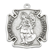 Saint Florian Sterling Silver Firefighters Medal