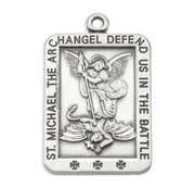 Saint Michael Rectangle Sterling Silver Medal