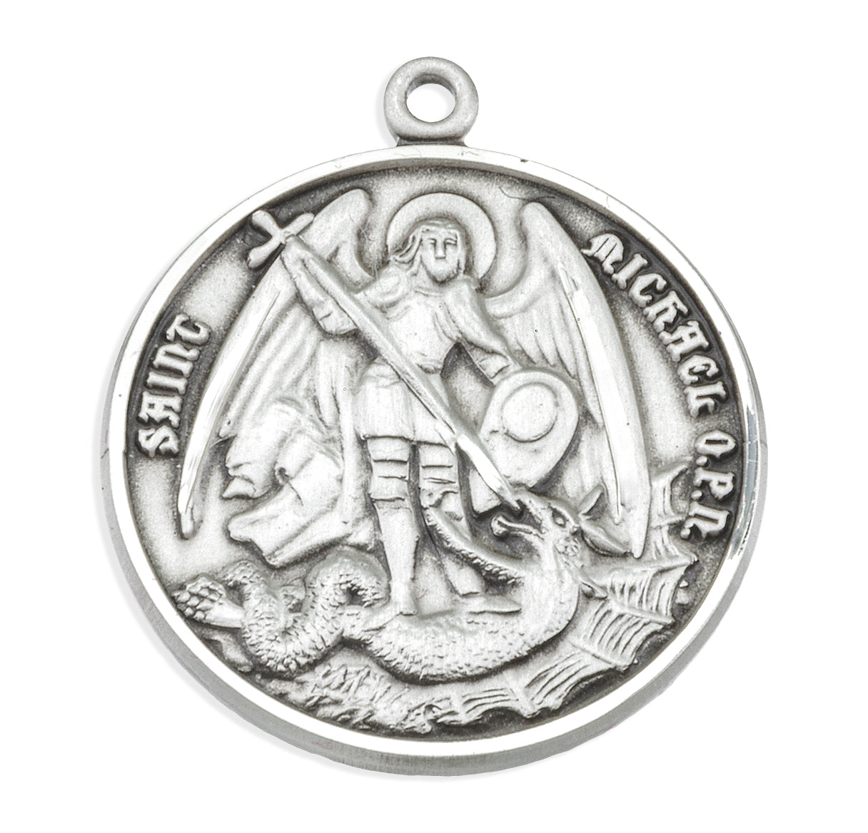 Saint Michael Round Sterling Silver Medal