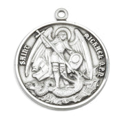 Saint Michael Round Sterling Silver Medal