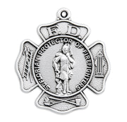 Saint Florian Sterling Silver Firefighters Medal