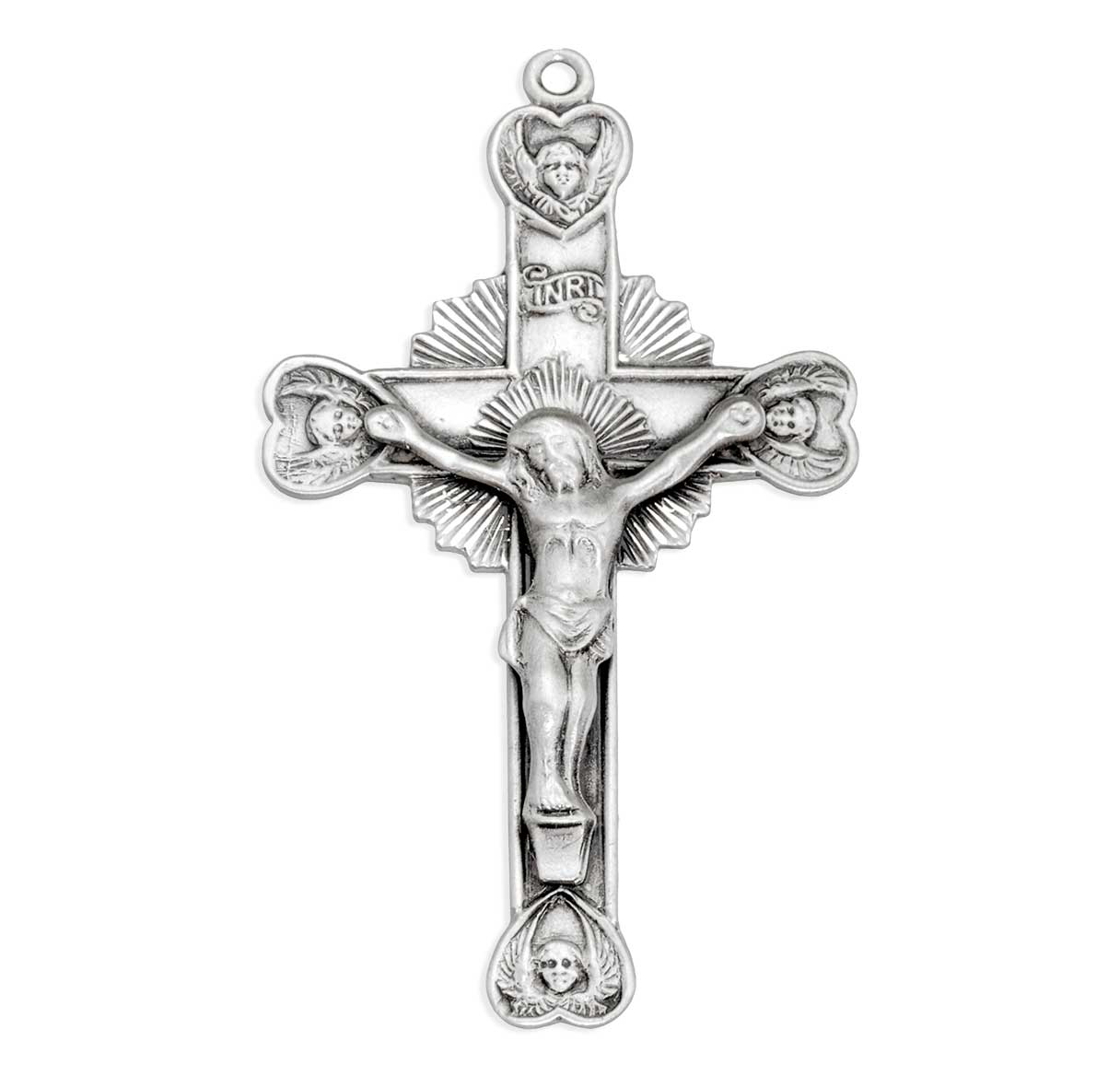 Cherub Design Sterling Silver Crucifix