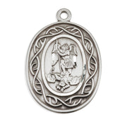 Saint Michael Oval Sterling Silver "Crown of Thorns" Medal