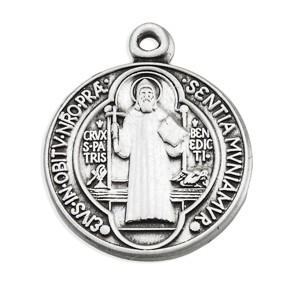 Saint Benedict Round Sterling Silver Medal