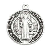 Sterling Silver St. Benedict Pendant with Black and Red Epoxy
