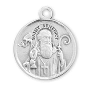 Saint Benedict Round Sterling Silver Medal