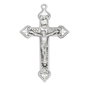 Leaf Design Sterling Silver Crucifix