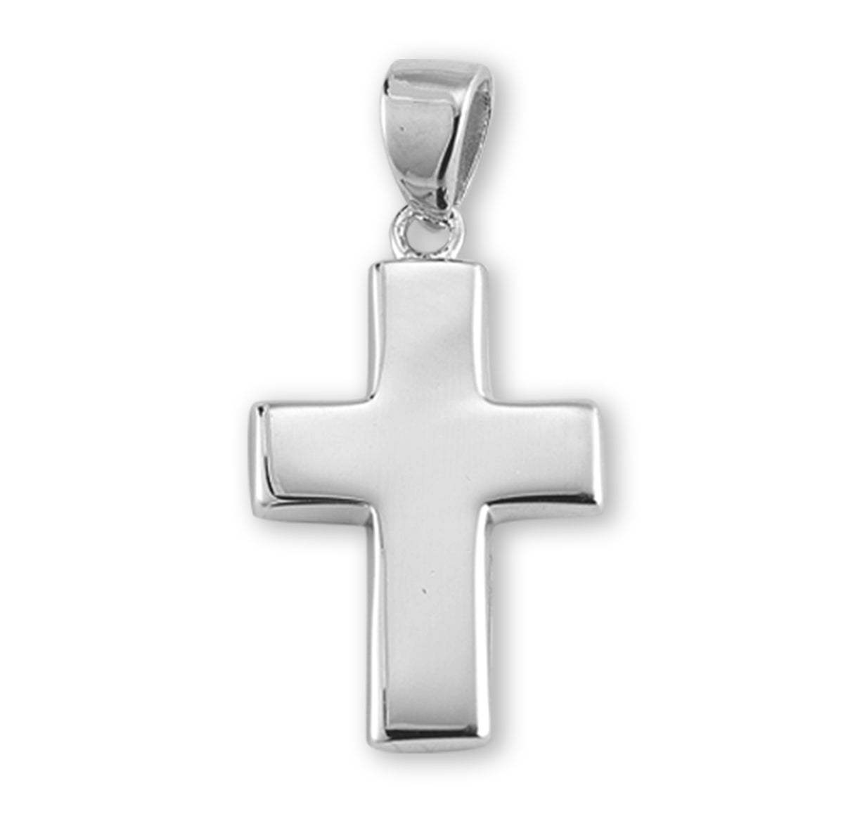 Plain Wide Sterling Silver Cross