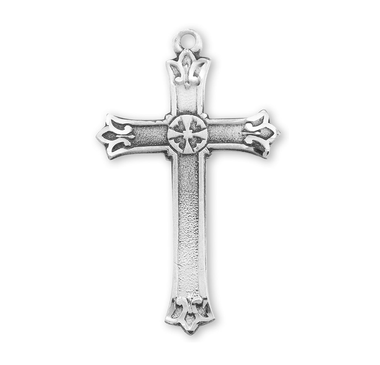 Sterling Silver Flared Tip Designed Cross