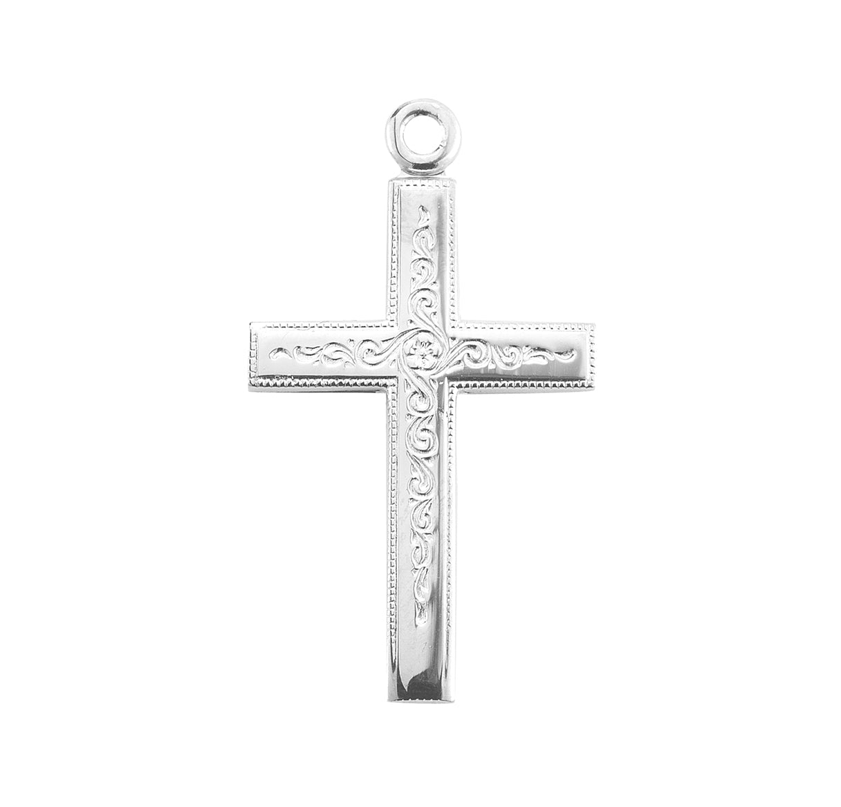 Sterling Silver Vine Pattern Cross