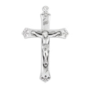 Sterling Silver Flower Tipped Crucifix