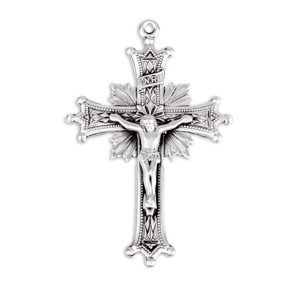 Sunburst Sterling Silver Crucifix