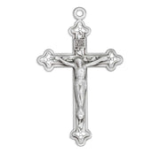 Vine and Leaf Pattern Sterling Silver Crucifix