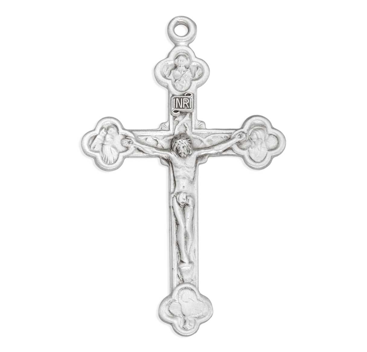 Budded Sterling Silver Crucifix