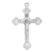 Budded Sterling Silver Crucifix
