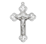 Baroque Leaf Design Sterling Silver Crucifix