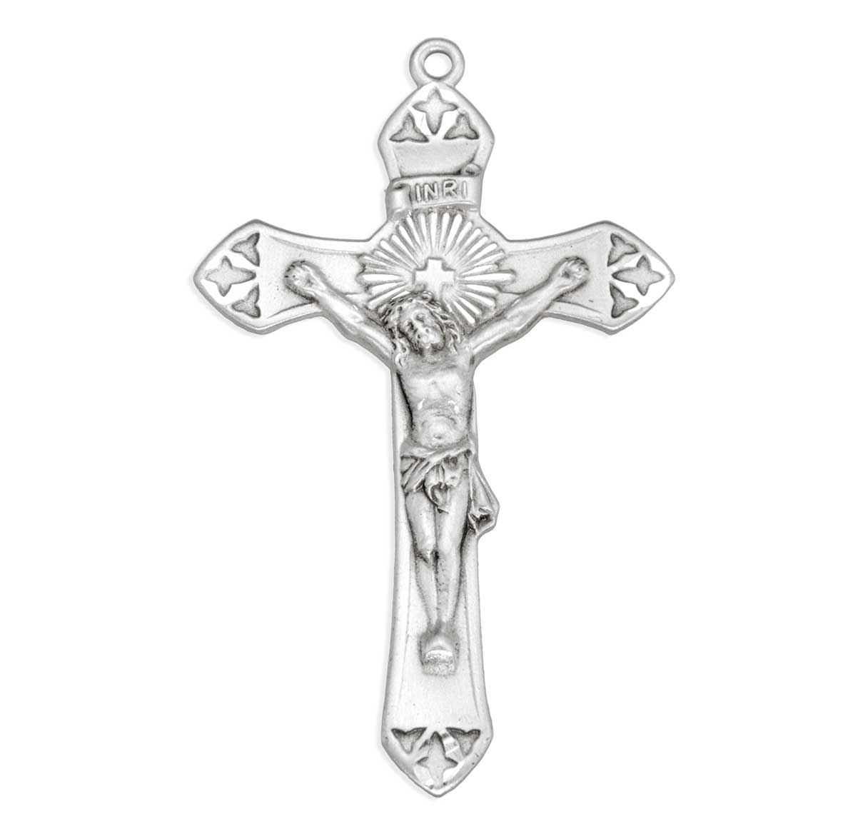 Cross Burst Sterling Silver Crucifix