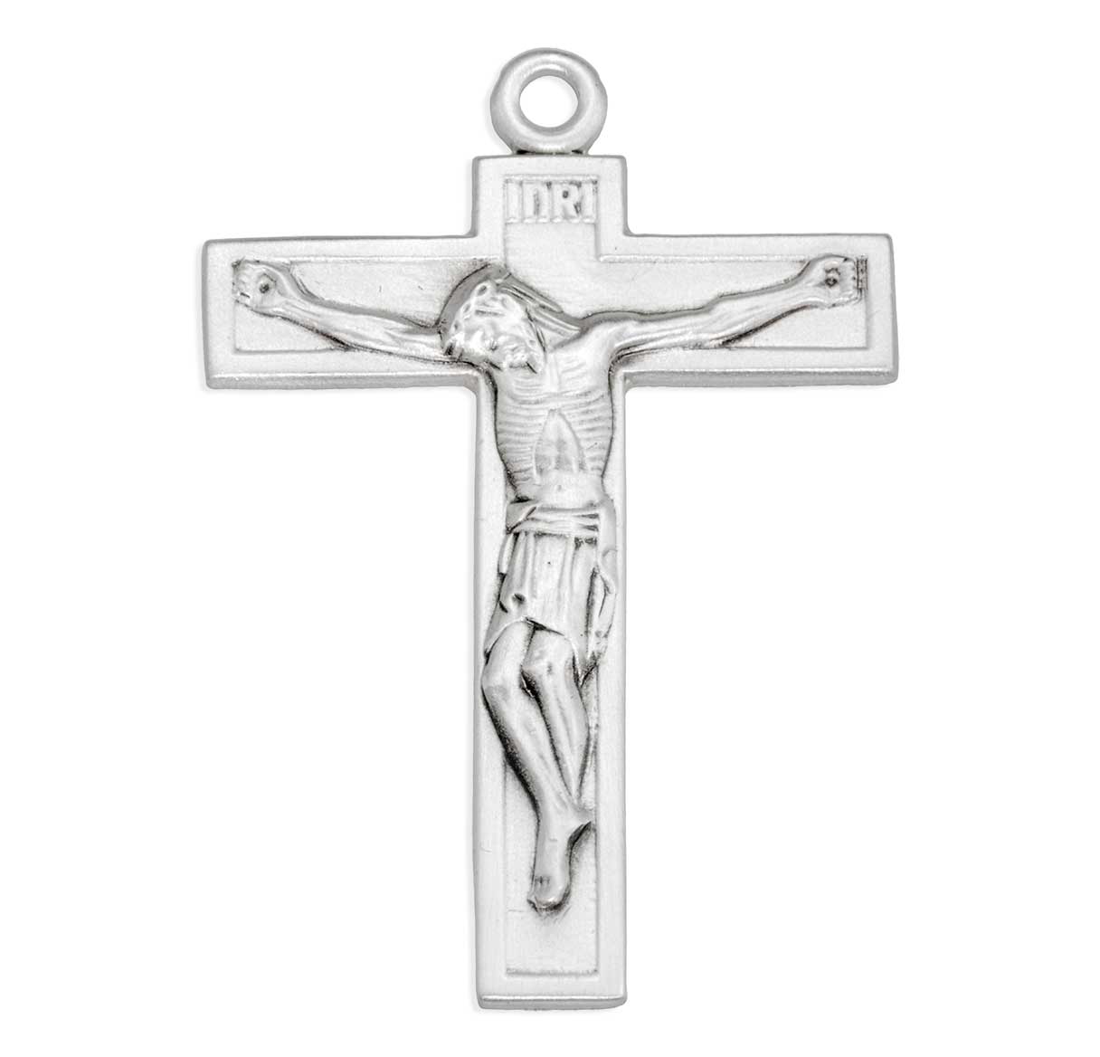 Short Top Sterling Silver Crucifix
