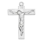 Short Top Sterling Silver Crucifix