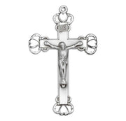 Heart Tipped Sterling Silver Crucifix