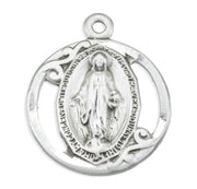 Sterling Silver Oval Miraculous Medal