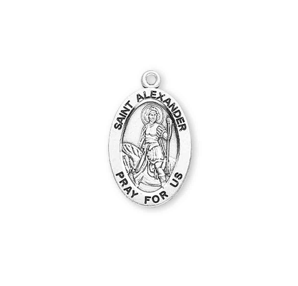 Patron Saint Alexander Oval Sterling Silver Medal