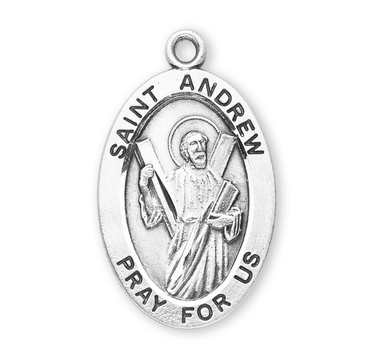 Patron Saint Andrew Oval Sterling Silver Medal