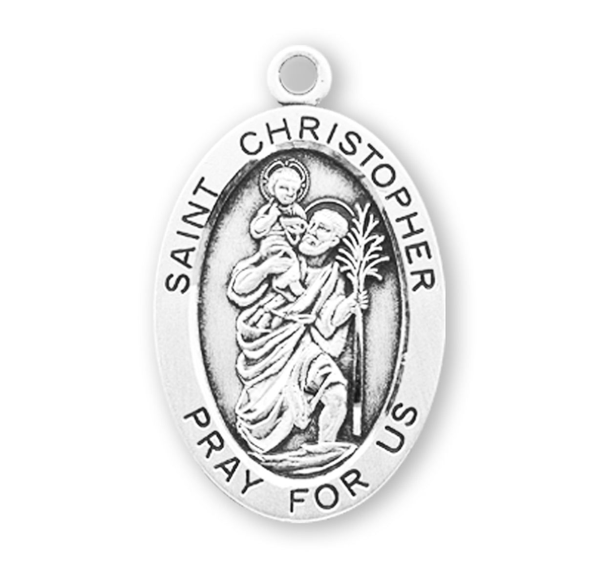 Patron Saint Christopher Oval Sterling Silver Medal