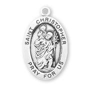 Patron Saint Christopher Oval Sterling Silver Medal