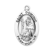 Patron Saint Dominic Oval Sterling Silver Medal